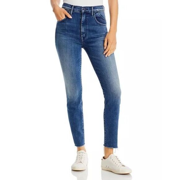 Mother Women's The Stunner Ankle Fray Jeans Medium Wash Size 32 NWOT - Picture 1 of 11